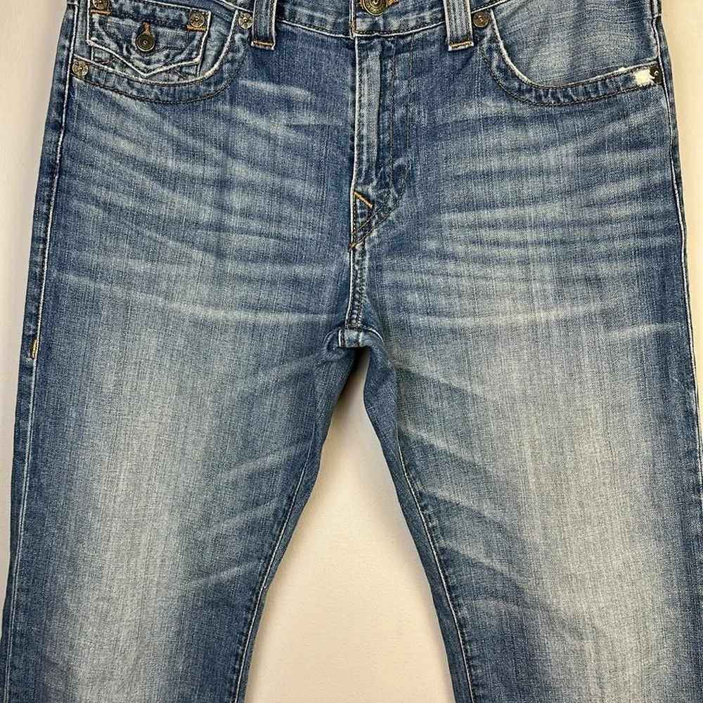 True Religion Ricky Relaxed Straight Leg Jeans Cotton Size 33 in Dust Cloud Mens